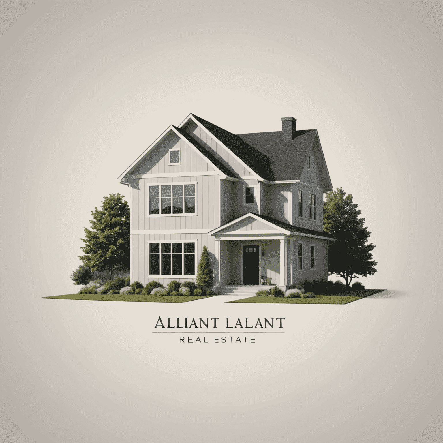 Alliant Real Estate logo featuring a modern house icon with the company name in a sleek, sans-serif font