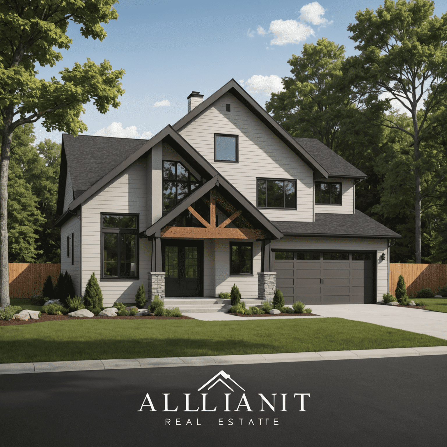 Alliant Real Estate logo featuring a modern house icon with the company name in a sleek, sans-serif font