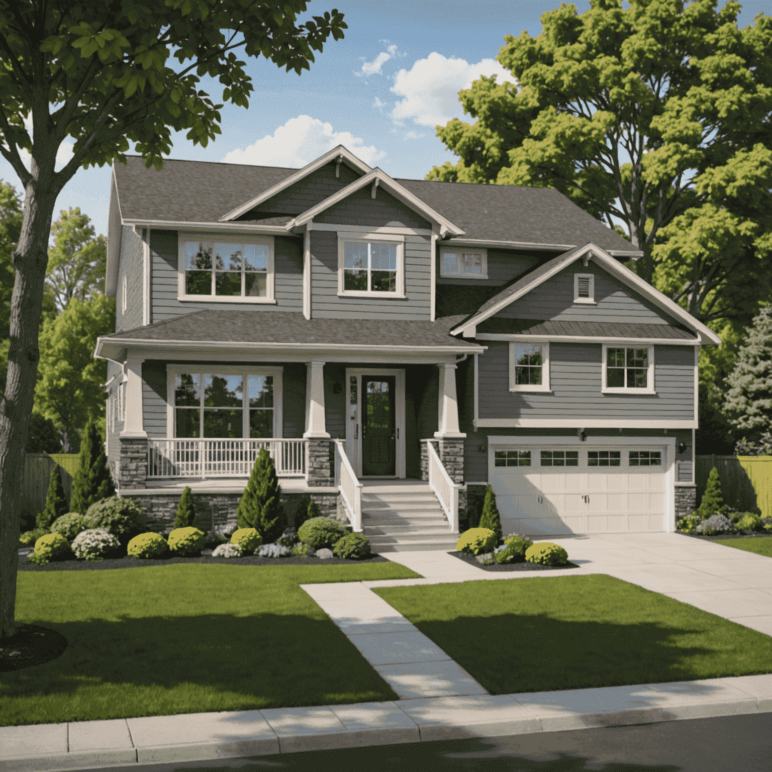 A cozy suburban family home with a well-manicured front yard, representing the diverse range of properties available through Alliant Real Estate